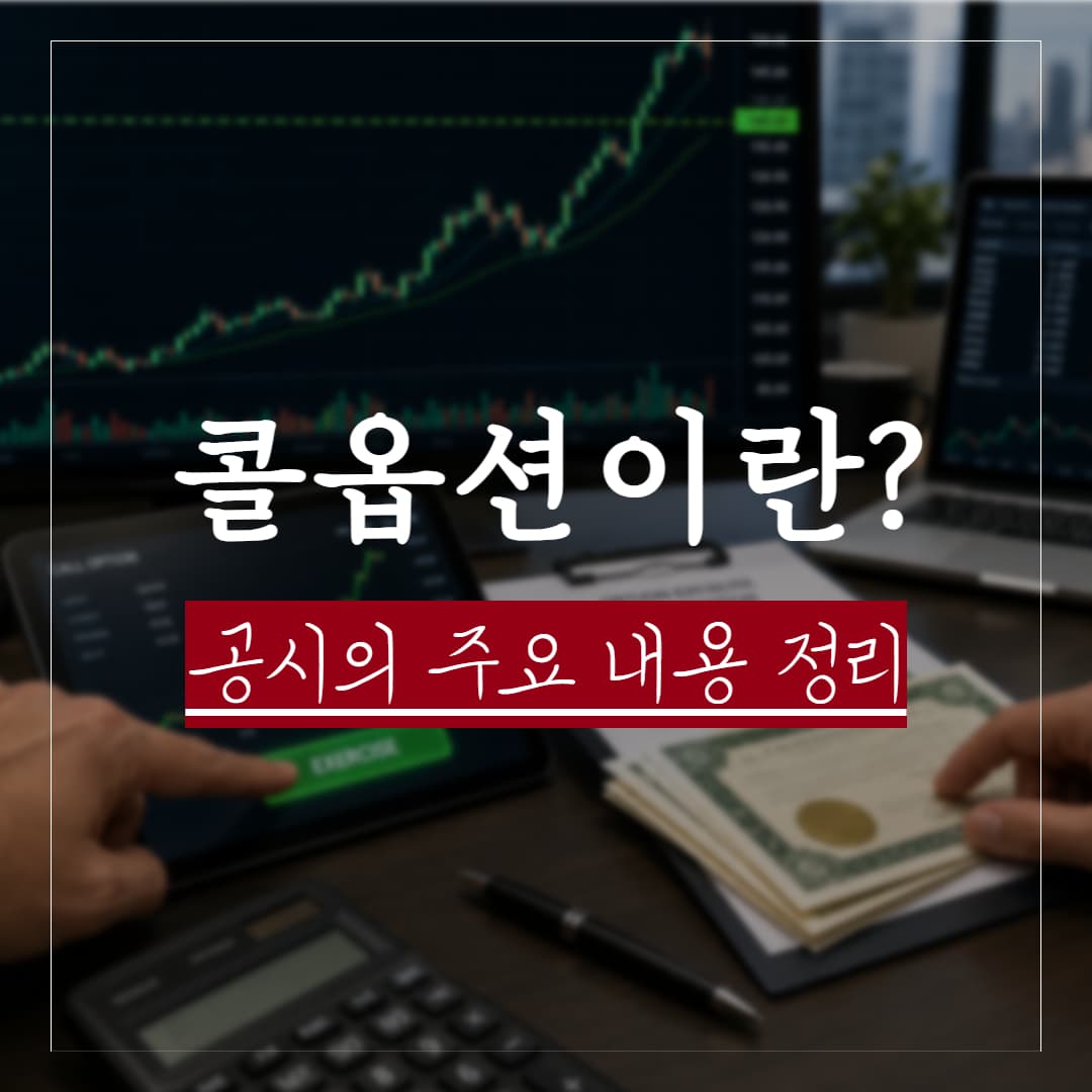 콜옵션 행사 뜻, 공시의 주요 내용과 방법 및 리스크 정리