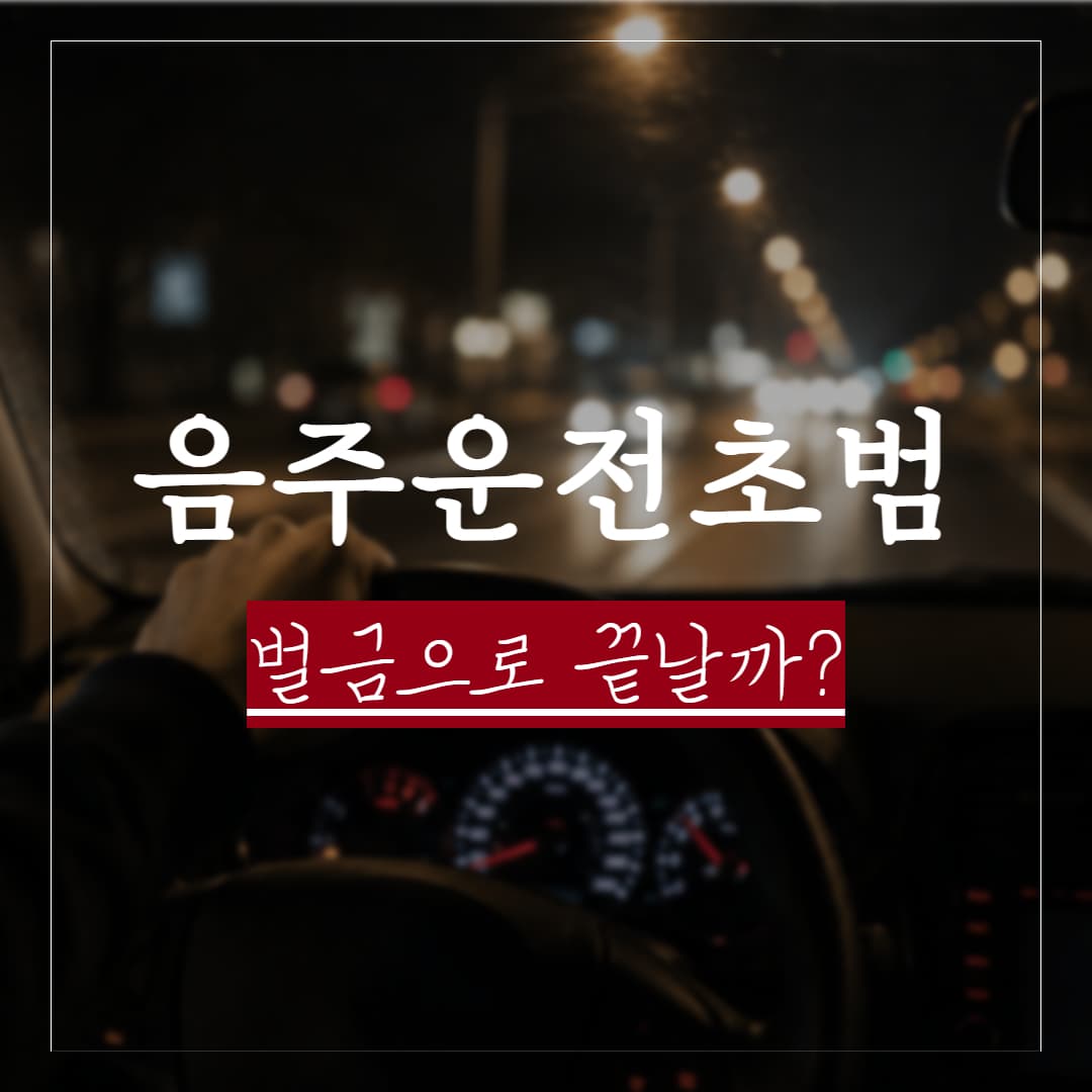음주운전 초범, 벌금으로 끝날까? 처벌수위와 대응안 정리