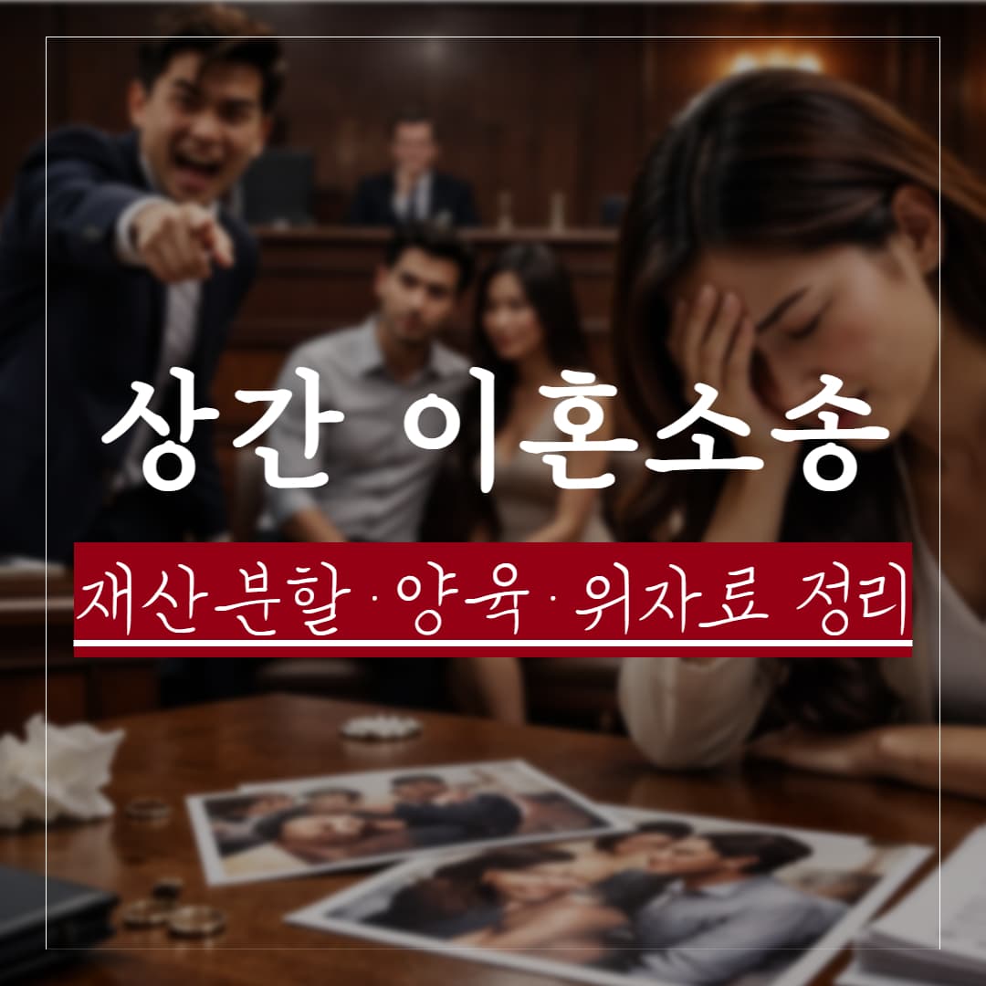 상간 이혼 사건 완전 가이드 — 위자료 청구, 재산분할, 양육권까지 변호사가 정리합니다